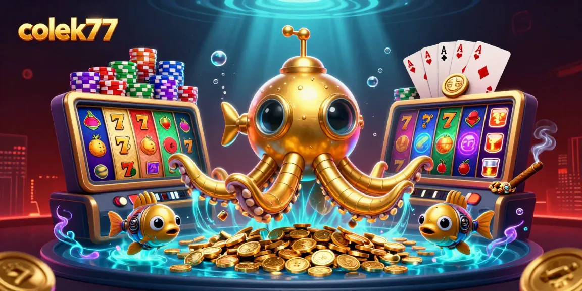 Engage with colek77's exciting slot games featuring vibrant symbols and game elements.