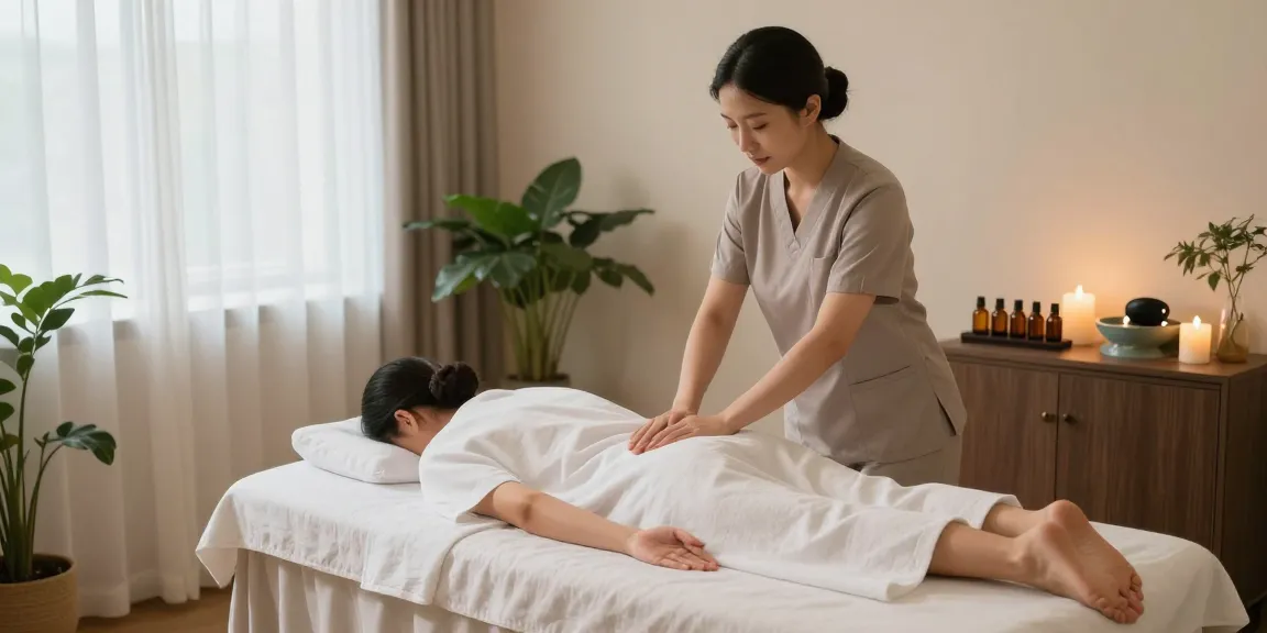 역삼동마사지 전문 스파에서 편안한 분위기 속 마사지 받는 모습