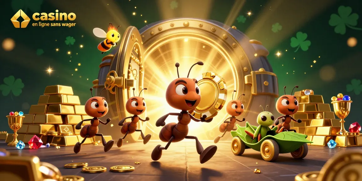 Découvrez le heist captivant de l'équipe d'ants dans un casino en ligne sans wager rempli de trésors.