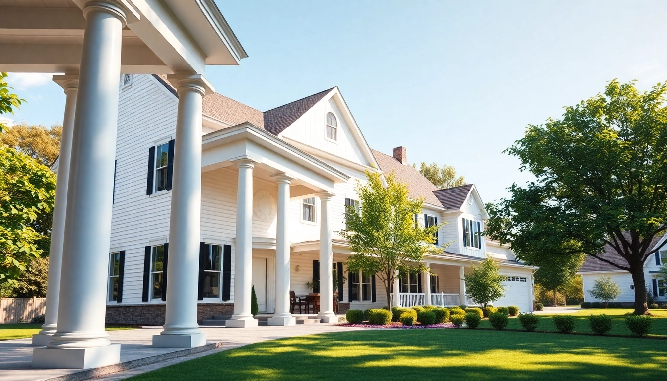 Showcasing colonial home new build construction with classic architecture in a serene setting.