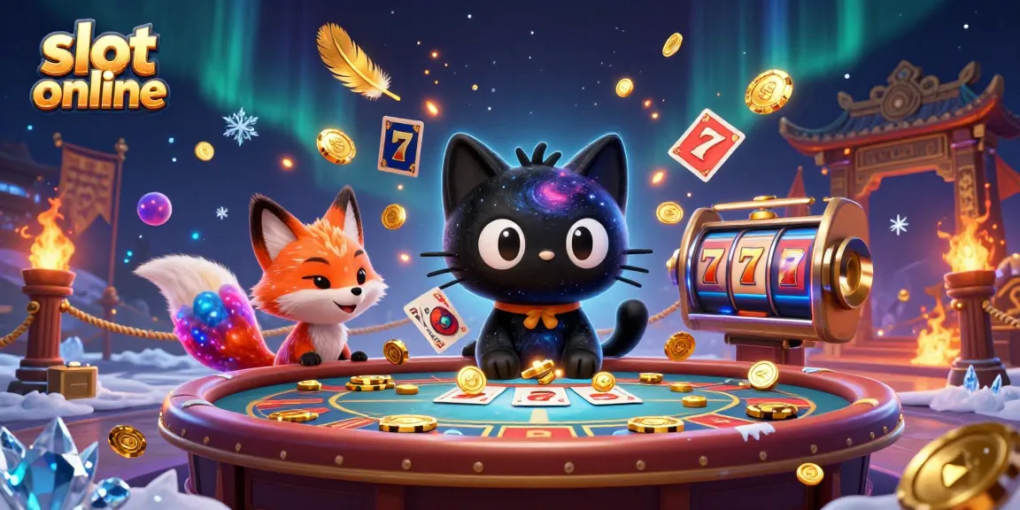 Bermain slot online dengan gaya unik dalam ilustrasi digital 3D yang penuh warna dan detail.