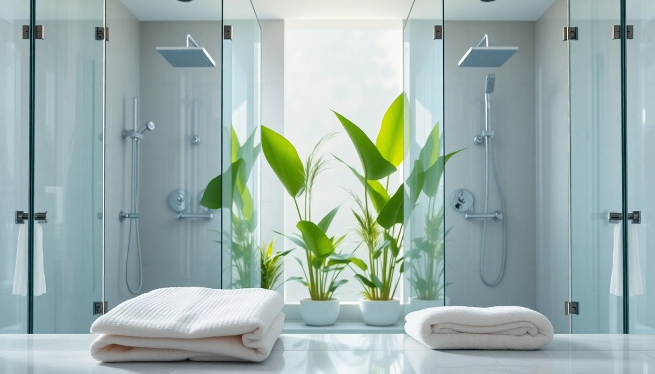 Experience elegant showers surrounded by luxe decor and natural light in a serene bathroom atmosphere.