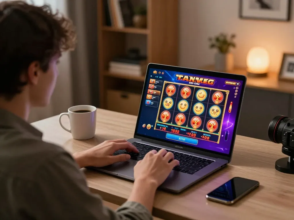 EE88 player enjoying online gaming with vibrant interface at home