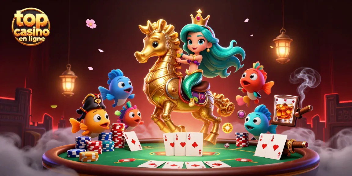 Jouez au top casino en ligne avec cette illustration de casino marin captivante.