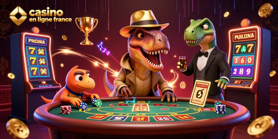 Gagnez sur casino en ligne France avec un velociraptor card counter au blackjack et un pit boss stégosaure.