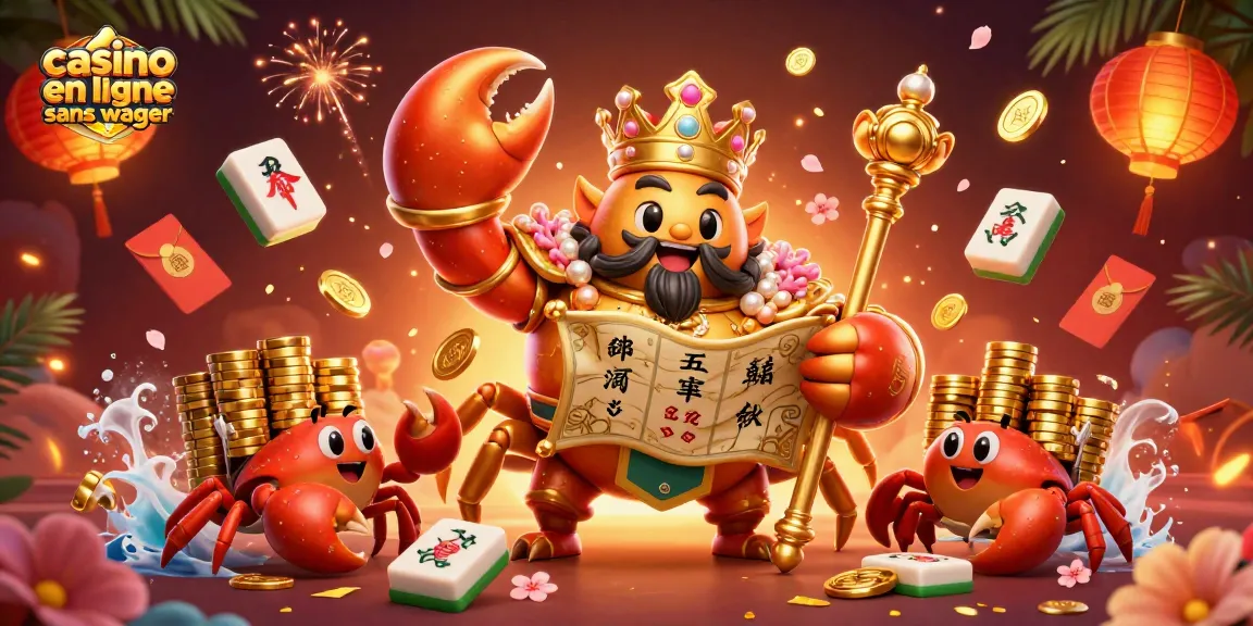 Plongez dans l'univers dynamique du casino en ligne sans wager avec un crabe empereur doré.