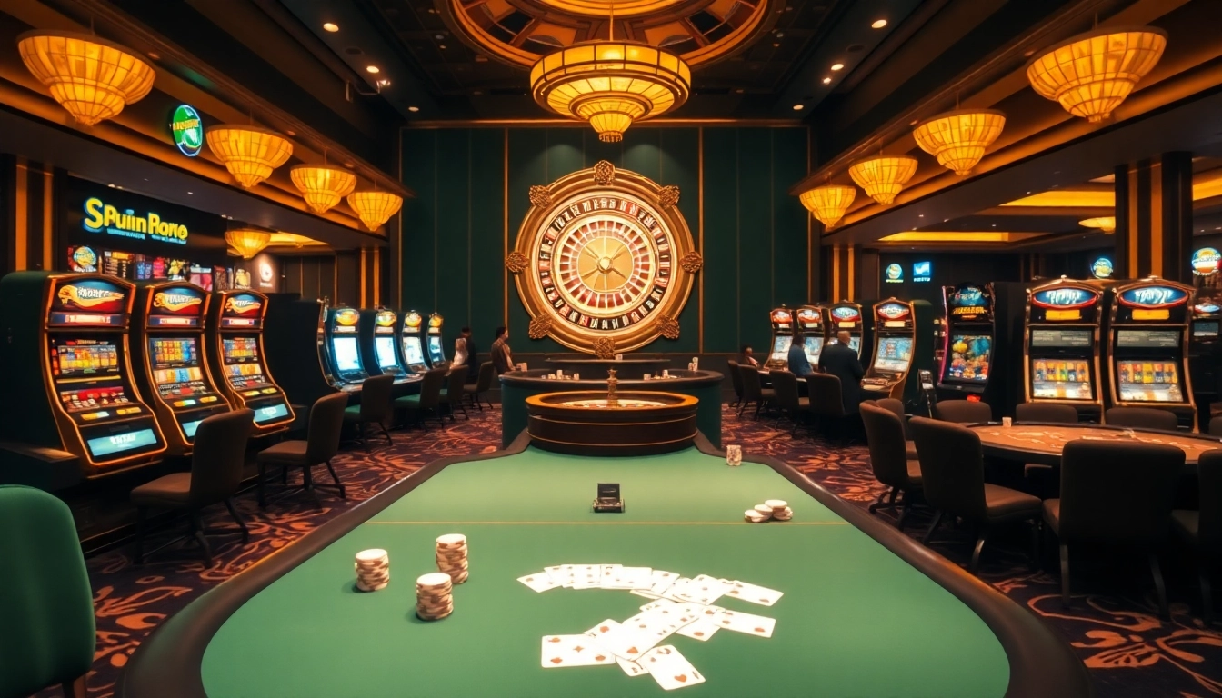 Experience the thrill of sunwin at a luxurious casino with vibrant games and engaging players.