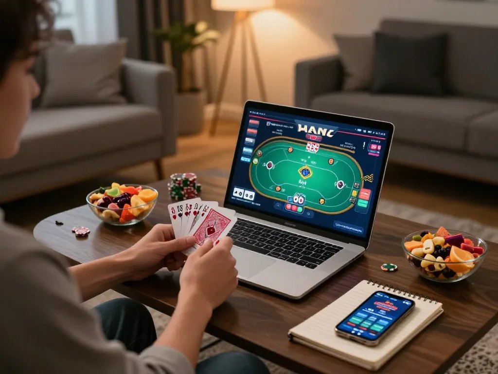 Experience the excitement of spinpanda casino online with dynamic poker gameplay in a cozy home setting