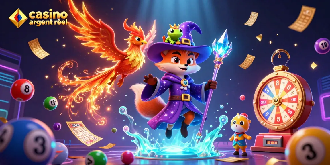 Jouez à des jeux de casino en ligne argent réel avec des personnages fantastiques dans une scène dynamique.