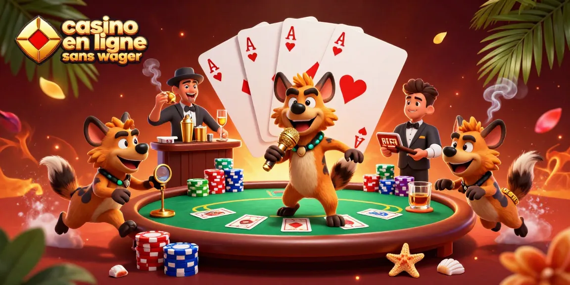 Profitez des jeux de casino en ligne sans wager avec une ambiance dynamique de hyènes amusantes.