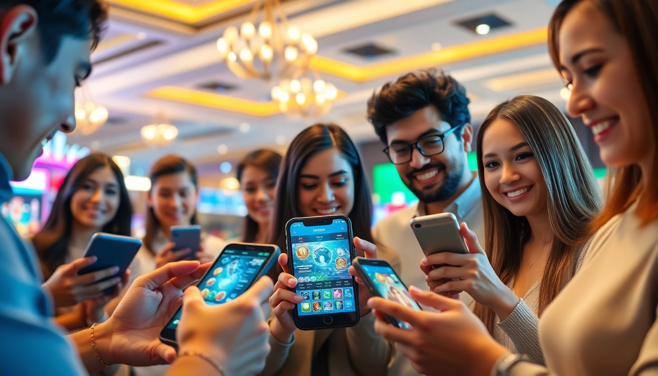Players engaging with the MV88 app for a secure online gambling experience