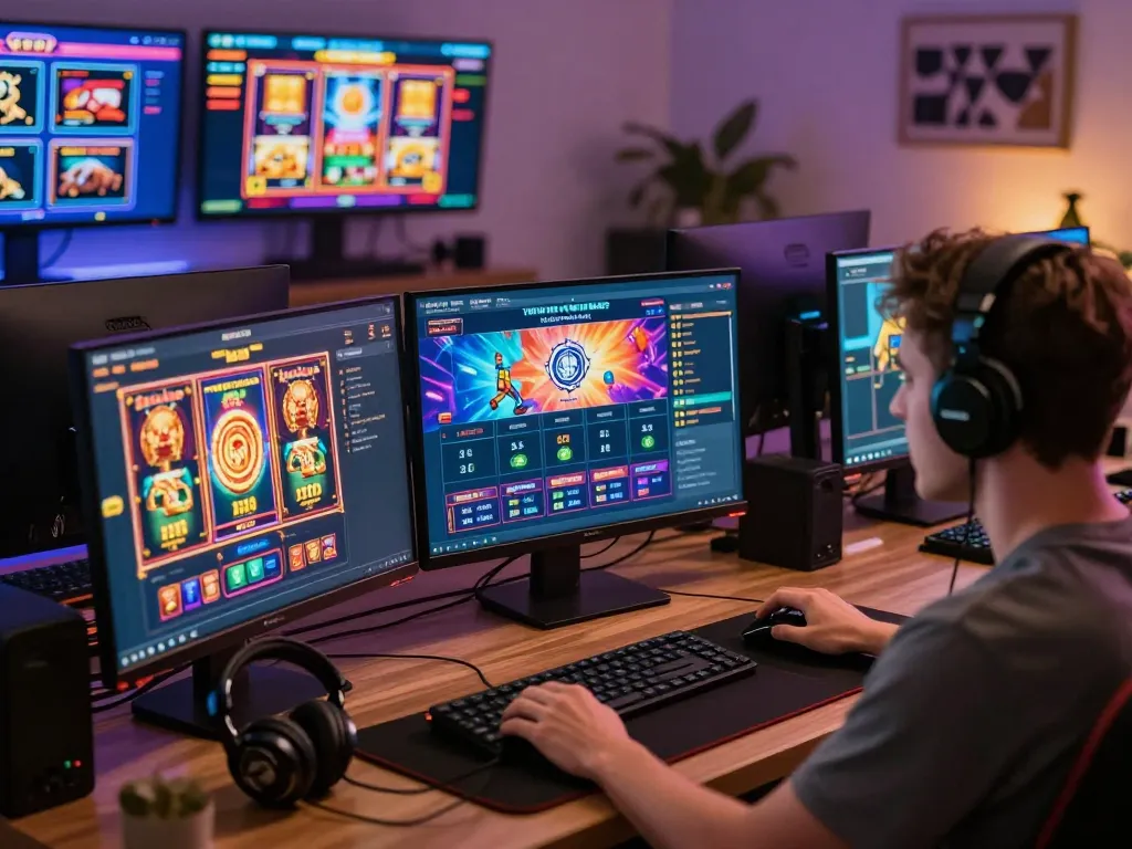 Experience wraungtoto with dynamic online gaming dashboard showcasing slots and lottery.