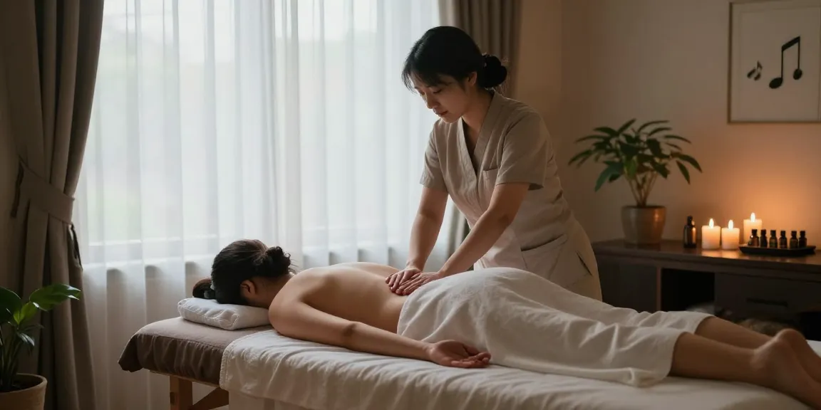 마사지 중인 전문 테라피스트와 편안한 스파 환경