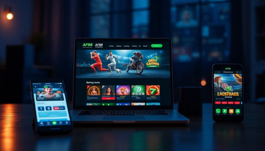 Captivating online betting interface showcasing AF88's diverse gaming options and user-friendly design.