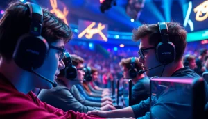 See players competing in a vibrant esports tournament, showcasing 79king gaming excellence.