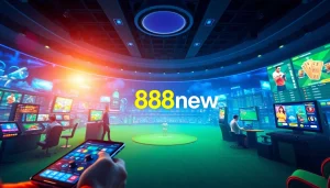 Engaging digital gambling scene featuring 888new, showcasing online games and trustworthy user experience.
