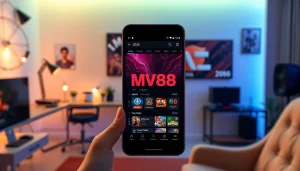 MV88 mobile gaming interface showcasing innovative design and user-friendly features.