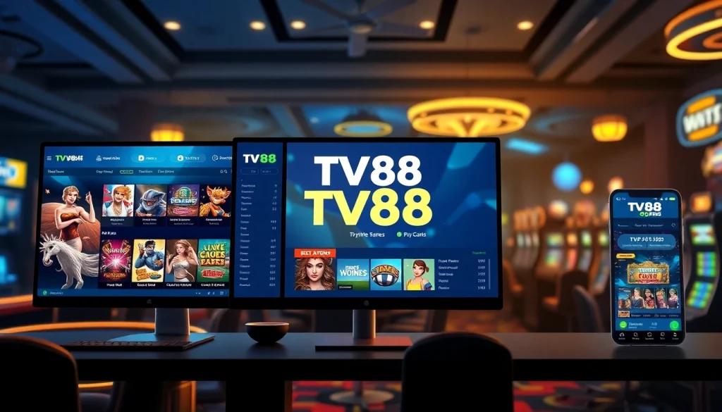 TV88 online gambling platform interface with engaging games and user-friendly navigation.