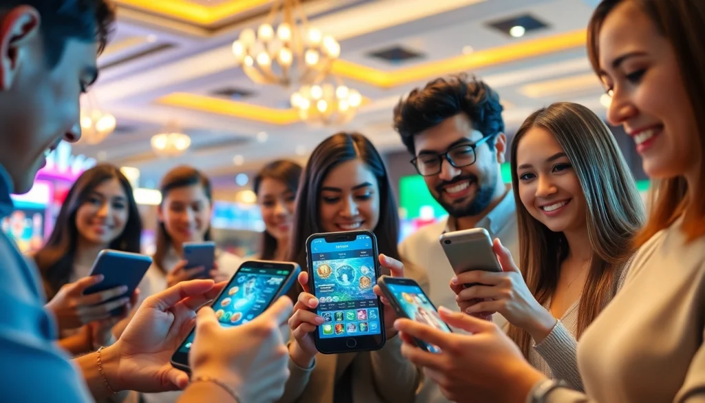 Players engaging with the MV88 app for a secure online gambling experience