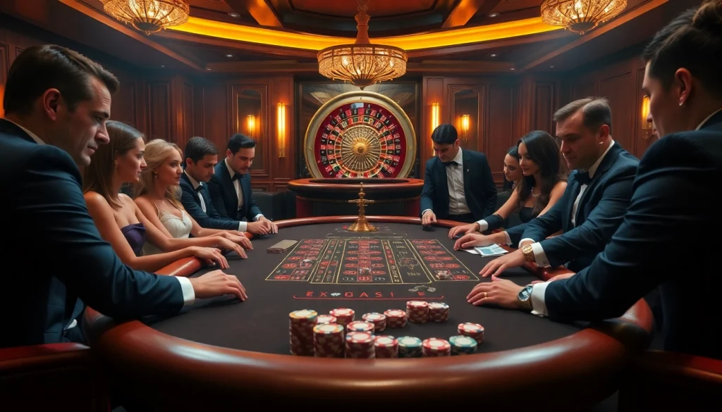 Experience the thrill of Go8 gambling at a high-stakes poker table in a luxurious casino.