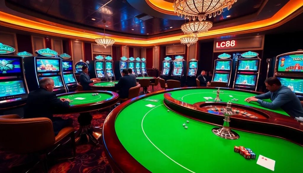 Experience the thrill of online gambling with app lc88 in a vibrant casino scene.