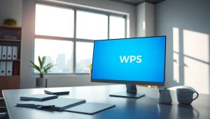 Creating and editing documents seamlessly with WPS电脑版 in a modern office.