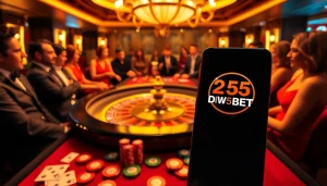 Experience the thrill of gaming with the 255BET Download on a sleek smartphone at a casino.