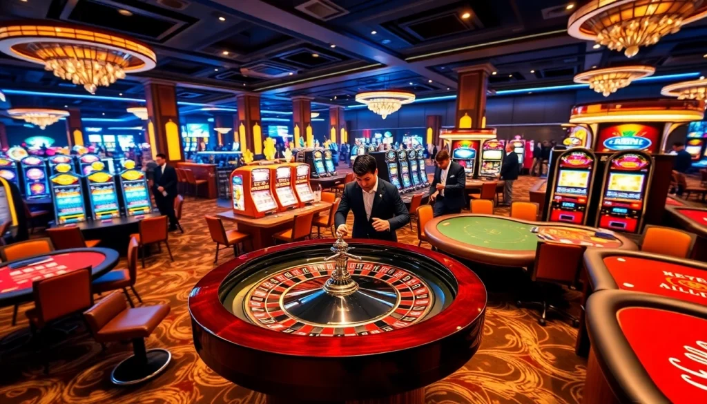 Experience the thrill of gaming at IWIN Club with vibrant casino tables and professional dealers.