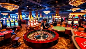 Experience the thrill of gaming at IWIN Club with vibrant casino tables and professional dealers.