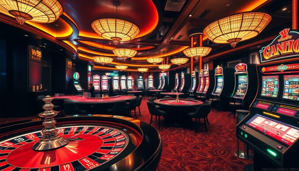Experience the thrill of betting action at W88 link in an elegant casino setting.
