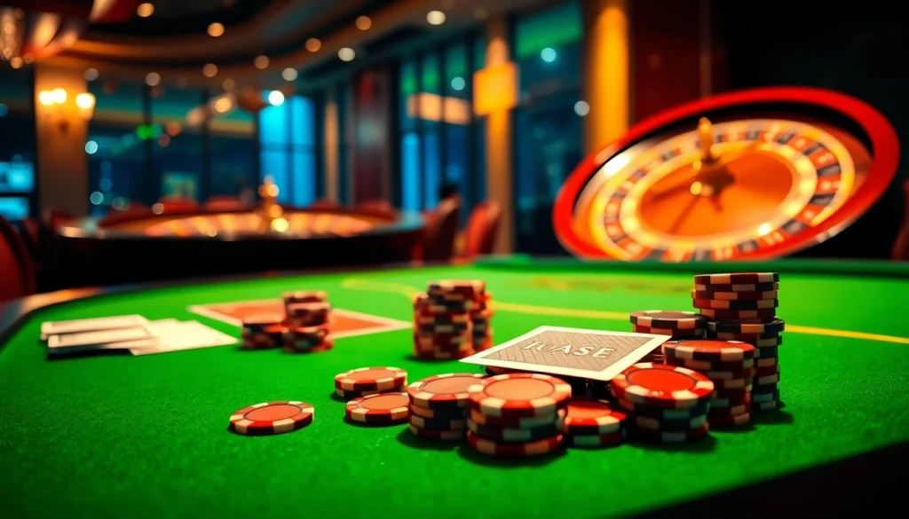 Engaging tune at Jeetbuzz লগইন casino table with vibrant chips and cards ready for action.
