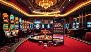 Experience the thrill of the u888 app with vibrant casino visuals, slot machines, and poker action.