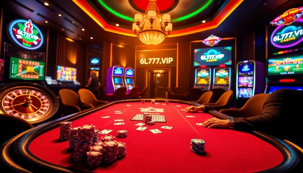 Experience thrilling poker action at 6L777.VIP with luxurious casino visuals.