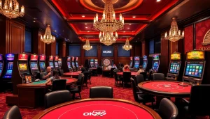 Experience excitement at OK365 casino with lively gaming tables and dynamic slot machines.
