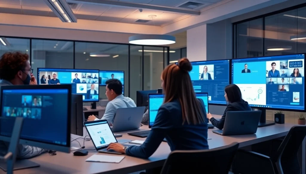 Efficient teamwork showcased in a modern office using microsoft teams下载 for enhanced collaboration.