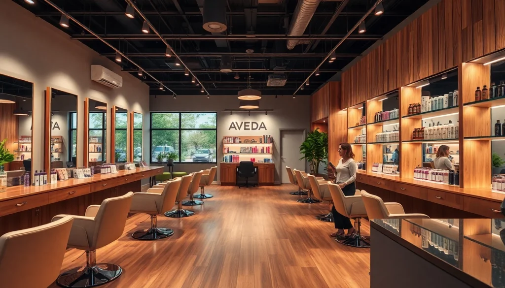 Experience personalized beauty services at Omnia Salon, featuring stylish interiors and Aveda products.