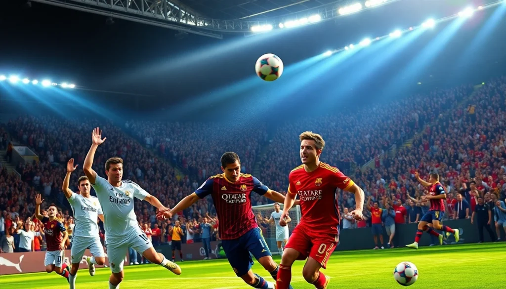 Captivating scene of La Liga football match, highlighting excitement and rivalry.