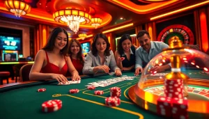 The k9k9 game engages players at a glamorous casino table, showcasing cards and chips in action.