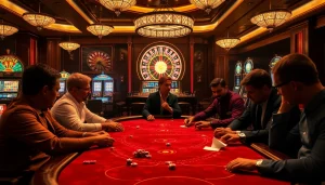 Players strategizing at a luxurious poker table in a casino setting showcasing the hidden wiki concept.