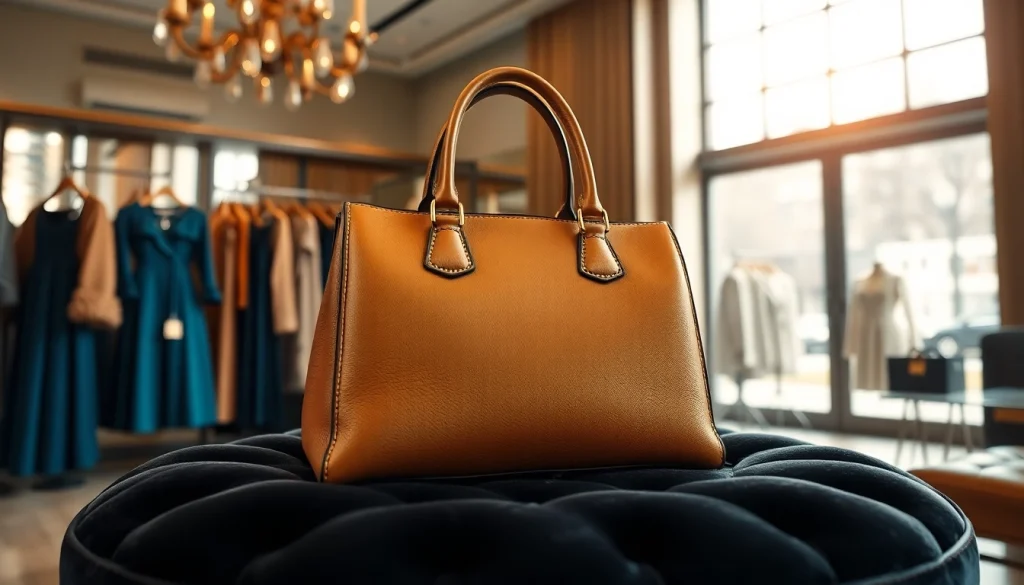 레플리카 고급 핸드백이 부티크에서 세련되게 진열된 모습