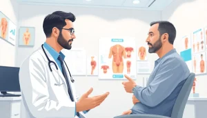 現代的なクリニックで医師と患者が相談する 包茎手術 おすすめ