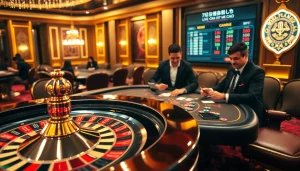 Experience the thrill of "7m cn ma cao" with a glamorous casino setting featuring poker players and roulette.