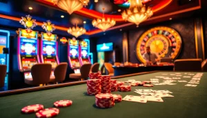 Enjoy exciting gameplay at nohu90 with vibrant casino tables and colorful chips.
