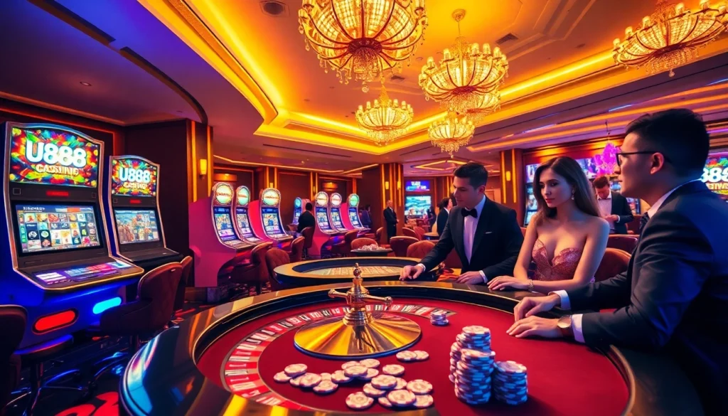 Experience high-stakes gaming at U888 with live dealers and vibrant casino visuals.