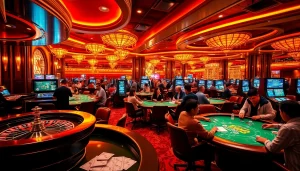 Experience the thrill of gambling at RR88, with vibrant casino tables and an exciting atmosphere.