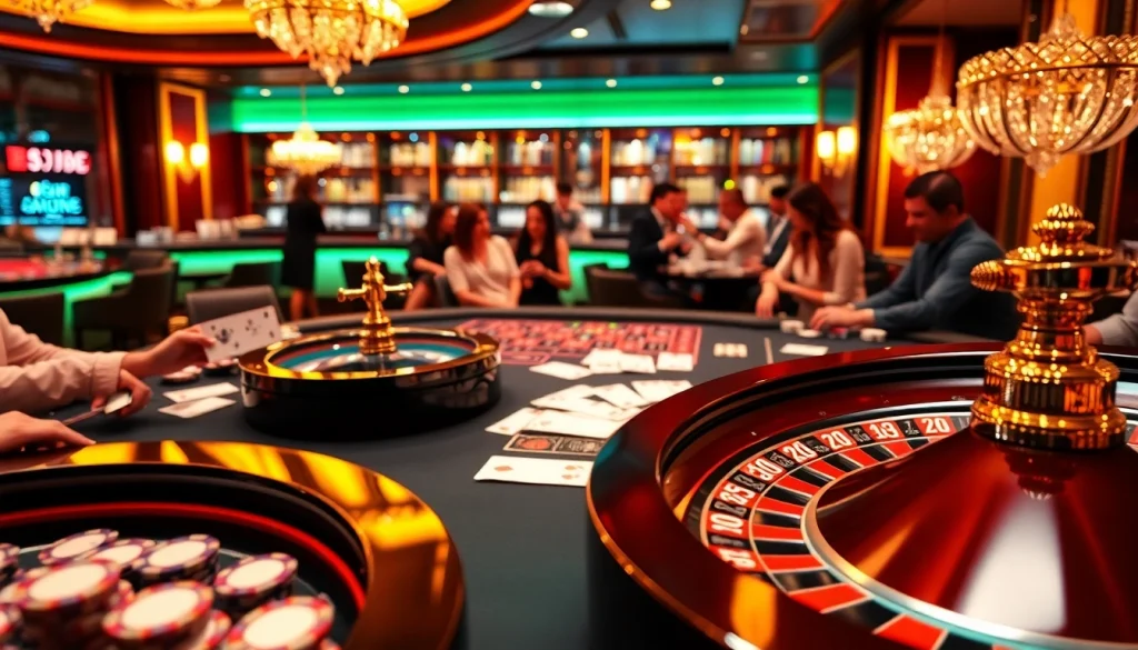 Enthusiastic players engaging in exciting games at b52club's immersive casino atmosphere.