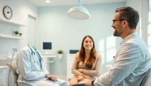 最新の医療クリニックで、医師と患者の相談をしている包茎手術 おすすめ