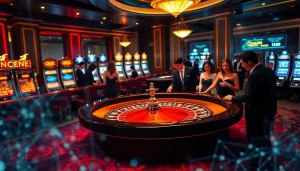 Engaging roulette action at a luxurious casino, inspired by hidden wiki dark web themes.