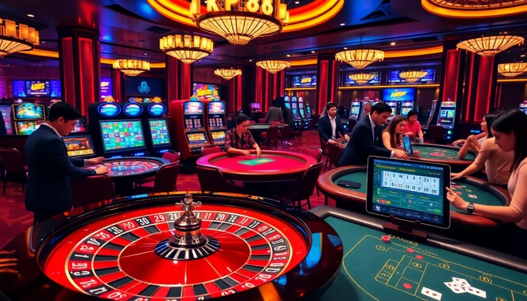 Engaging scene at nhà cái kp88 showcasing professional casino games and thrilling gambling atmosphere.