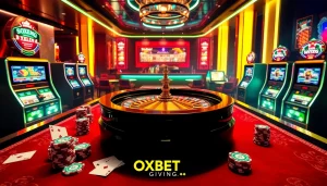 Experience thrilling excitement at OXBET.GIVING with vibrant casino elements and high-stakes betting.